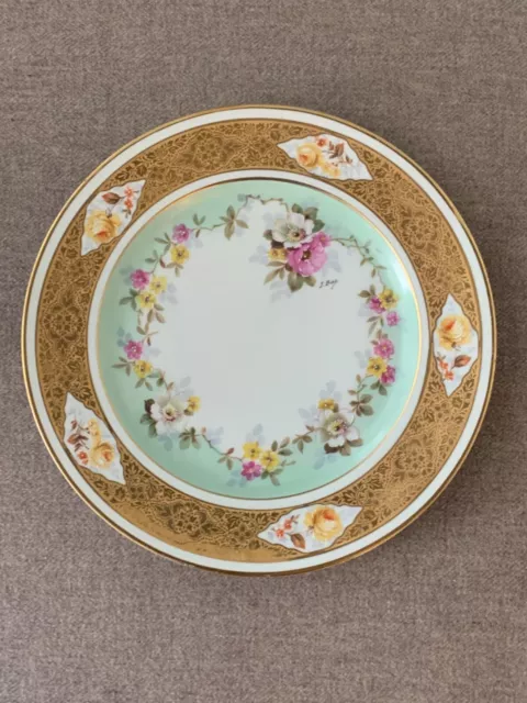 Ancienne assiette en porcelaine de Limoges Haviland Peinte main Signée