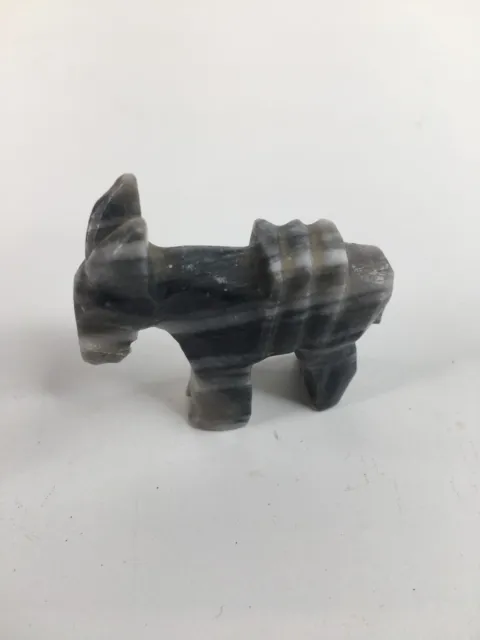 Vintage Small 2" Donkey Mule Statue Figurine Onyx Natural carved
