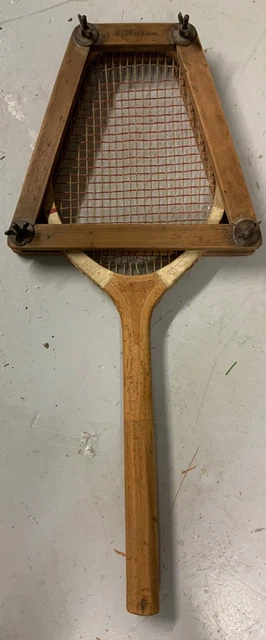 Ancienne Raquette De Tennis En Bois Des Années 1900 - Bon état - Occasion, Fabriquée Au Royaume-Uni