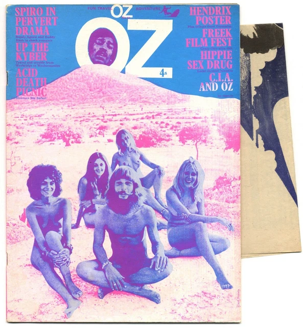 OZ MAGAZINE NO.30 with Jimi Hendrix poster. LIGHT BLUE VARIANT