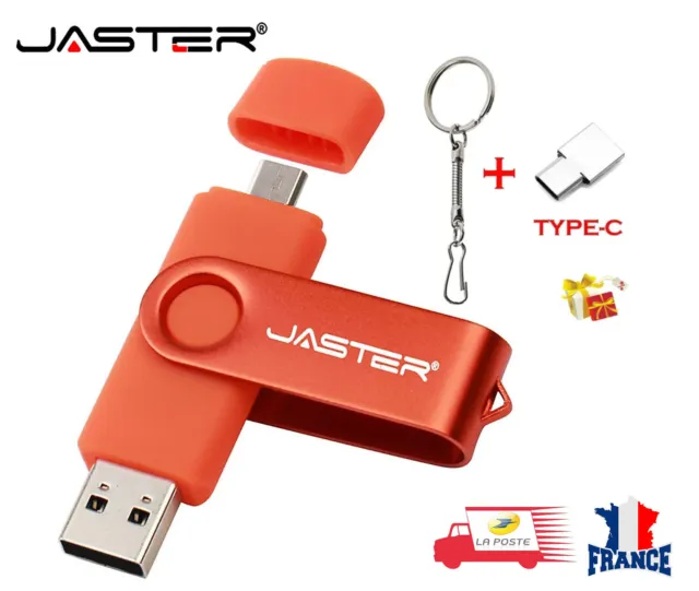 Clé USB 32Go 2.0 avec connecteur pour entrées USB, Type-C et Micro-USB OTG 3 en1