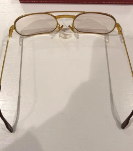 Vintage Cartier Eyeglasses Eyewear Oval Gold Trinity 55-20-140 with Case used