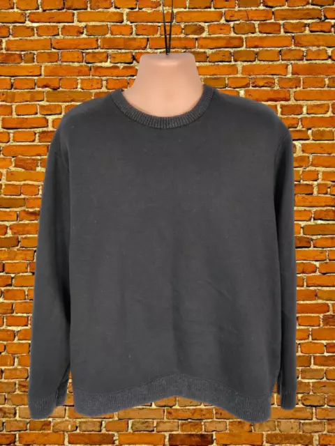 Men's Allsaints Size Large L Black Elders Crew Oversized Casual Jumper Sweater