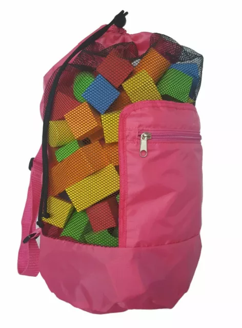 100 Piece EVA Foam Building Blocks for Kids incl. Pink Carry Bag. Oz Stock! 2