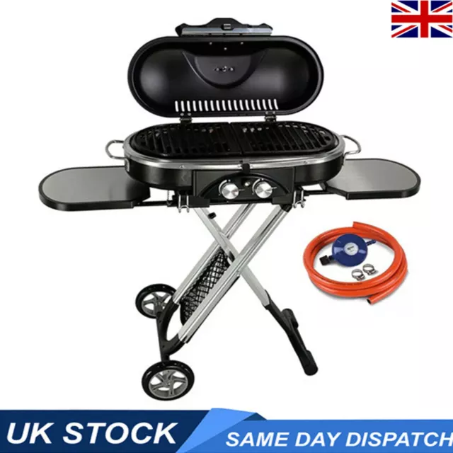 Gas BBQ Portable Folding 2 Burners High Quality Ideal for Camping Easy To Store