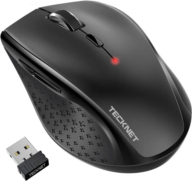TECKNET 2.4G Wireless Mouse 3200 DPI Optical Computer Mouse 6 Adjustable Levels