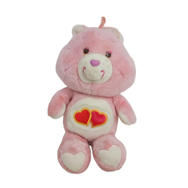 Vintage 1984 Kenner Care Bear Pink Love-A-Lot Stuffed Plush 14" pink 80s