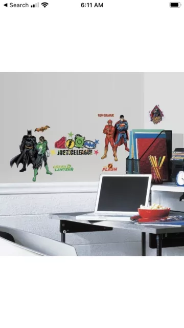 JUSTICE LEAGUE 28 Wall Decals Superman Batman Room Decor Stickers DC COMICS NEW 3