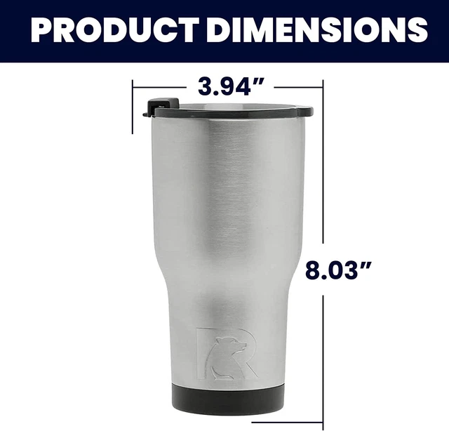 RTIC 20 Oz Insulated Tumbler Stainless Steel Coffee Travel Mug with Lid, Spill P 2