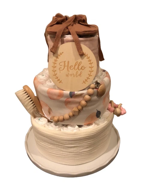 Handmade 3-Tier Boho Diaper Cake