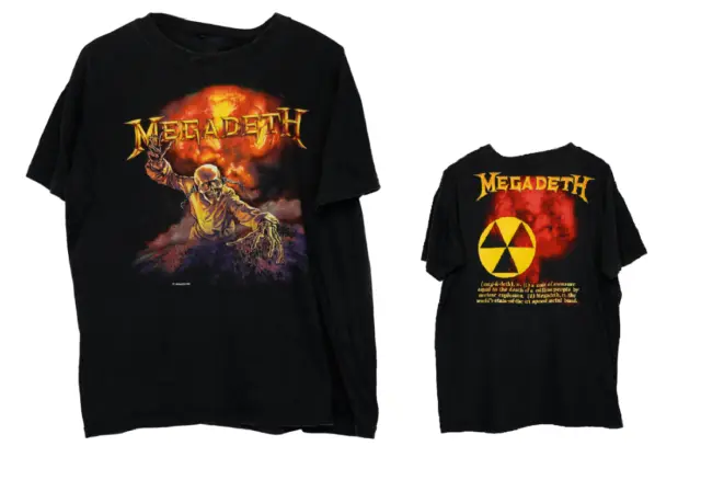 1987 Megadeth Peace Kills Tour Shirt Double Sided Tee S-5XL