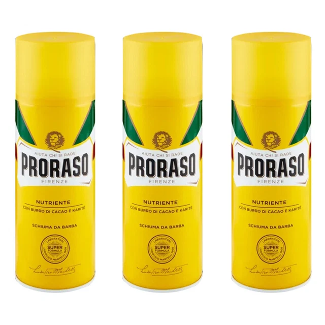 Proraso Schiuma Da Barba Nutriente Rasatura Rigenerante Linea Gialla 3pz 400ml