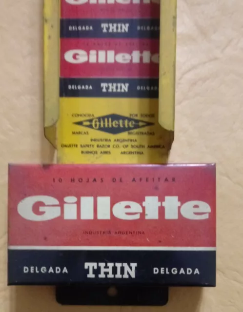 Gillette blades tin store display (made in Argentina in the 50s) 2