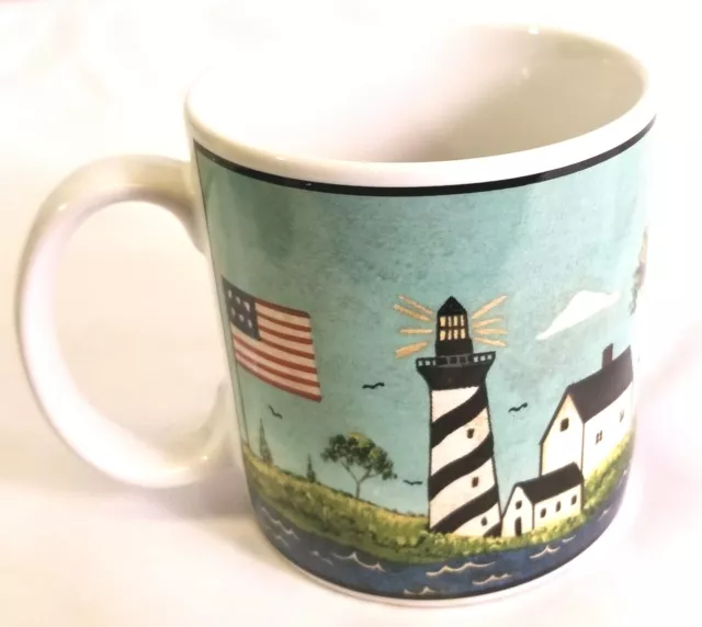 Vintage 1998 Warren Kimble Coastal Breeze Lighthouse 12 oz. Coffee Tea Cup Mug