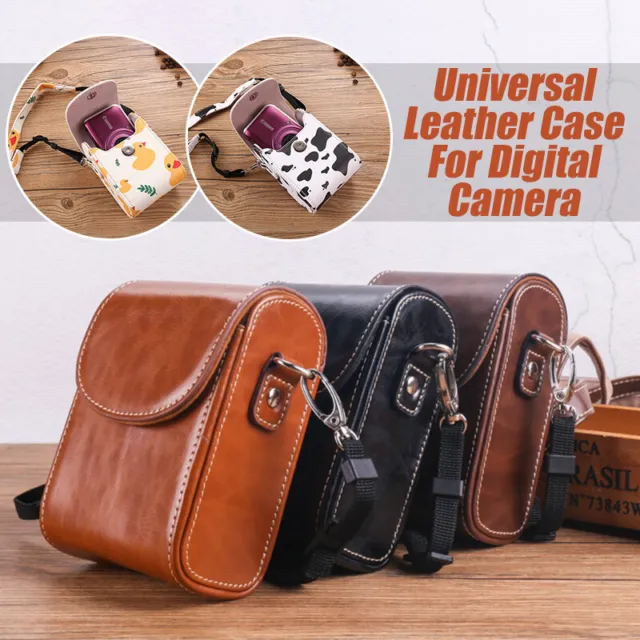 PU Leather Camera Bags For Panasonic LX10d Sony RX100 Card Camera W/strap NEW