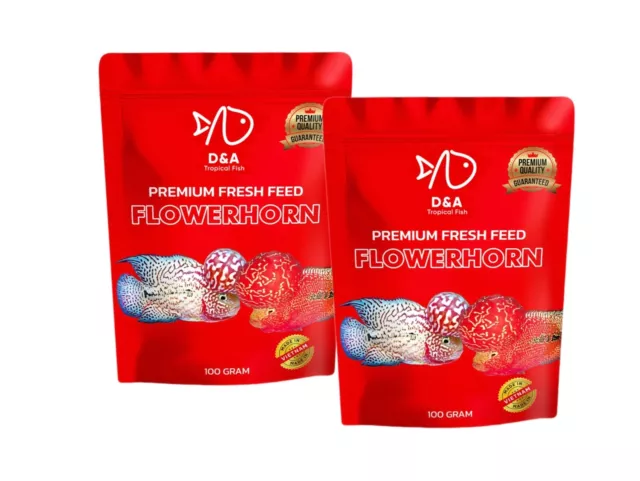1 Bag 100 Gr Premium Fresh Feed FLOWERHORN-HEAD GROWTH & COLOR -Fish Food 3.52Oz