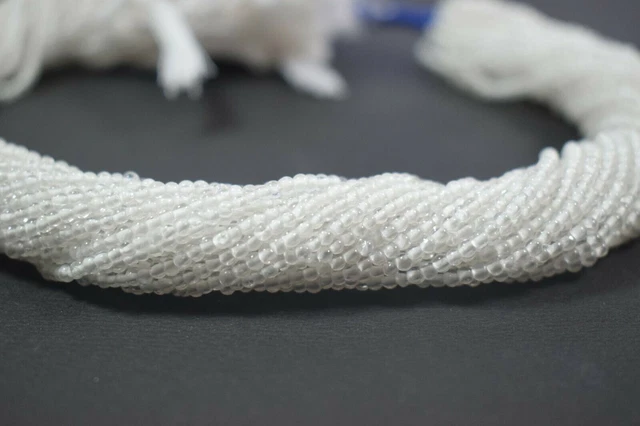 AAA ++ cristal clair Quartz 2mm 3mm pierres précieuses rondes lisses perles...