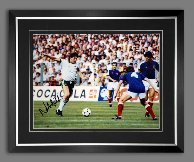 Norman Whiteside Signed And Framed Northern Ireland Football 12x16 Photograph