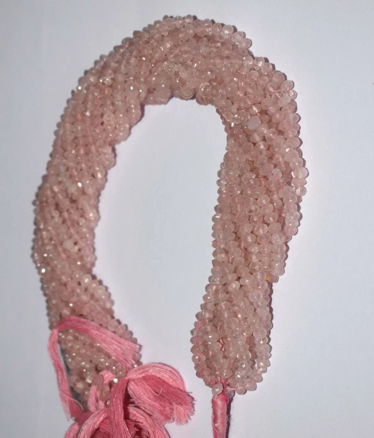 Rosa Rose Quarz Edelstein 0.3m Lose Stränge Rondell Facettiert 4-5mm Perlen