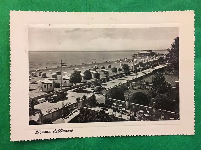 🌈BELLA CARTOLINA di LIGNANO SABBIADORO UDINE da LATISANA x MILANO del 1956