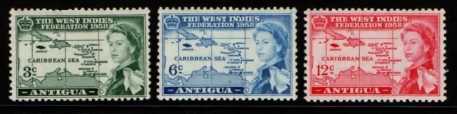 Antigua 1958 West Indies Federation SG135-37 Mint