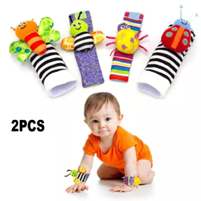 Newborn Baby Soft Rattles Handbells Hand Foot Socks Developmental Kids Toys Gift