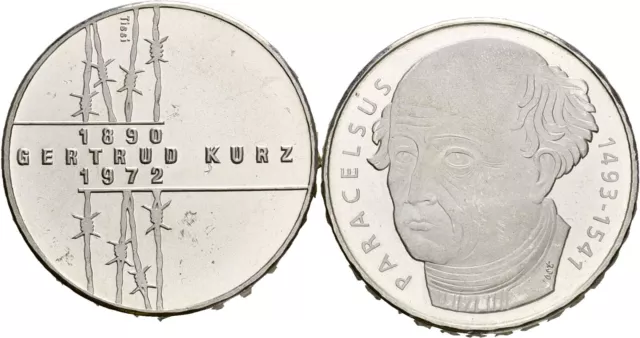 Künker: Schweiz, 2 x 20 Franken 1992, 1993, Kurz, Paracelsus, Silber, Top!