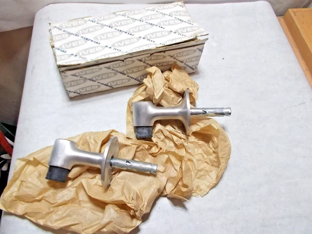 2 Ives 444 PA28 Aluminum Angled Floor Mount Door Stop - Heavy Duty - New in Box