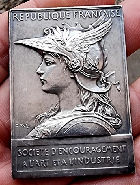 Rare Argent "Minerve conseille Vulcain" - Art appliqué à l'Industrie par Roty
