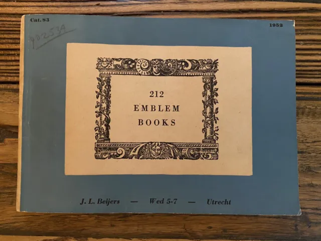 A Catalogue of 212 Emblem Books (1952 Softcover) J.L. Beijers Cat. 83