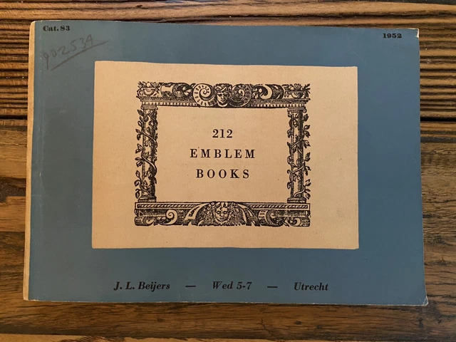 A Catalogue of 212 Emblem Books (1952 Softcover) J.L. Beijers Cat. 83