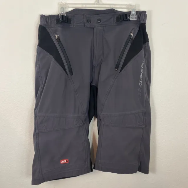 Pantalones cortos de ciclismo Louis Garneau gris negro sin revestimiento K09 talla L