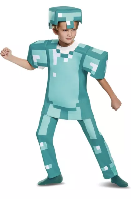 Kids Minecraft Costume Boys And Girls Armor Deluxe Size Large 10-12 Childs