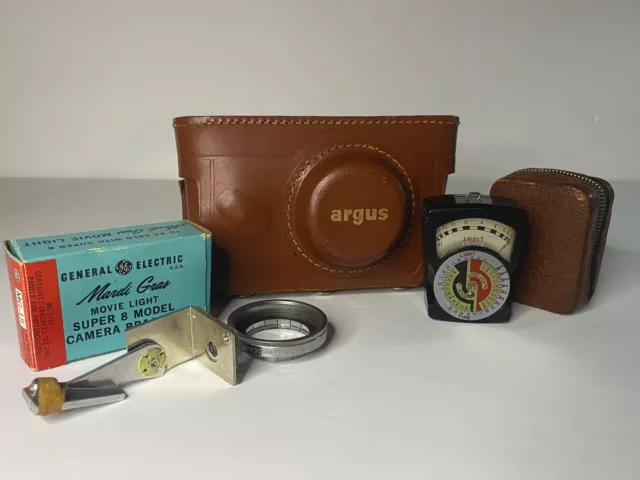 1940 Argus C3 Brick 35mm Film Rangefinder Camera Leather Case Cintar Lens BUNDLE