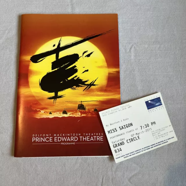 Miss Saigon London West End Programme 2015 Prince Edward Theatre