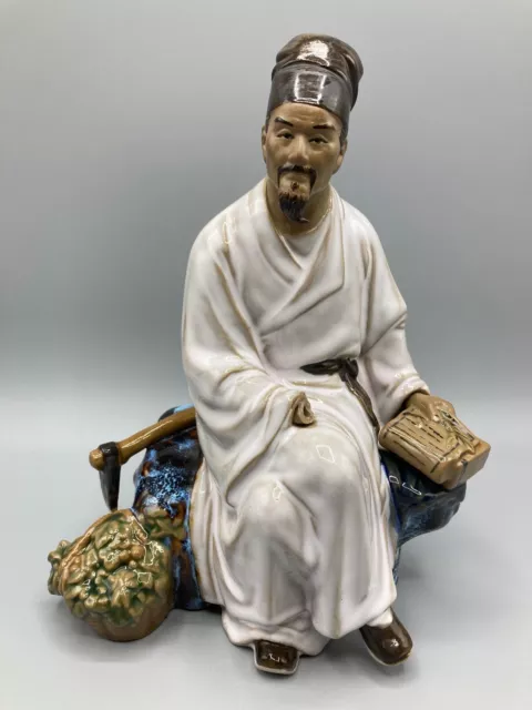 Large Vintage Chinese Mudman Shiwan Figurine "The Doctor" - Missing Hand - (B4)