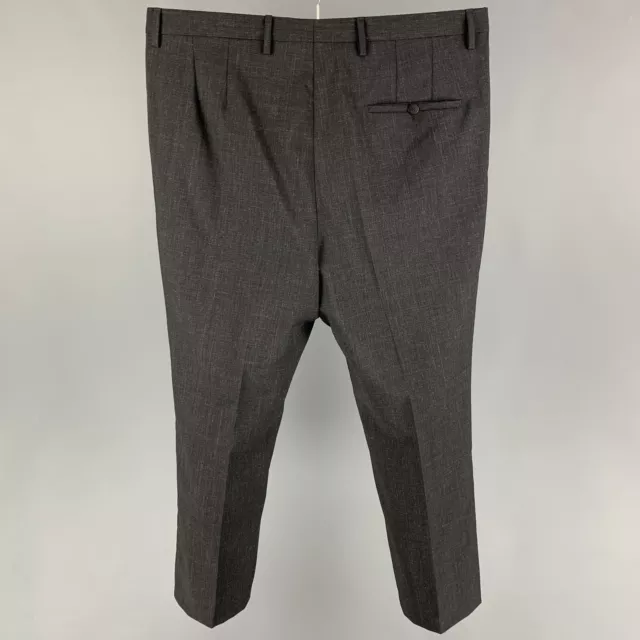 LANVIN Size 34 Charcoal Wool Zip Fly Dress Pants 2