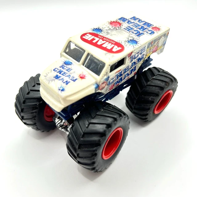 MONSTER JAM ICE Cream Man Monster Truck 164 Red Rims Hot Wheels EUR 18