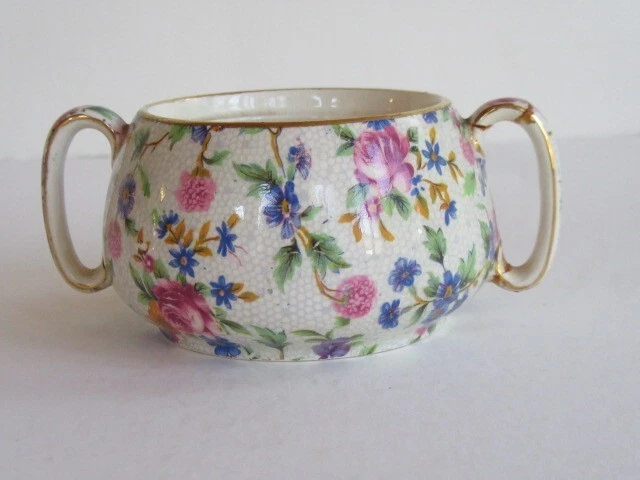 Royal Winton Grimwades Old Cottage Chintz (Pre 1960) Globe Creamer & Open Sugar 2