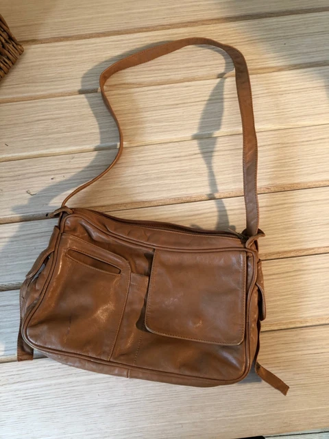BORSA A TRACOLLA Vintage Enny Anni 70 Classica A Croce Burro Morbida Pelle Marrone Chiaro Italiana EUR 30 48 PicClick IT