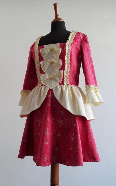 Mini abito corto rococò barocco broccato LARP costume cosplay gotico stile lolita