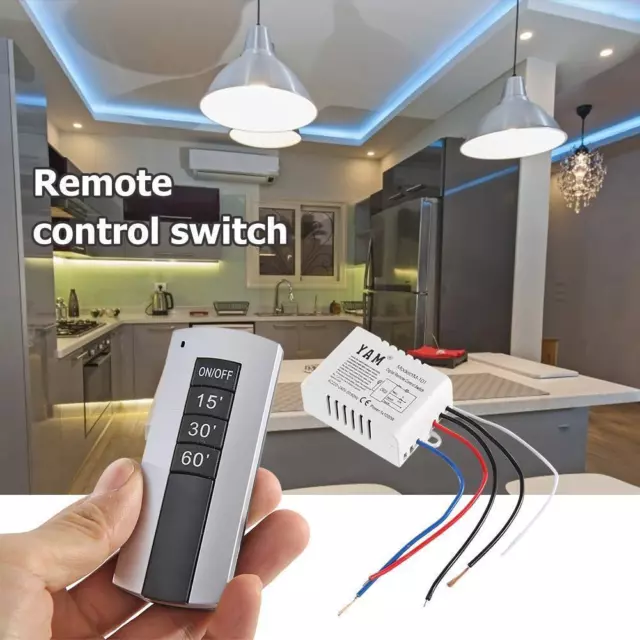 Interruttore timer telecomando on/off + ricevitore per lampada UVC (Argento 220V)