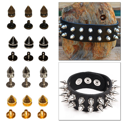 Argento HEEPDD 50 Set Borchie Punte Punte in Ottone Fai-da-Te Borchie Punk Rivetto Proiettile Vite Pulsante Indietro Decorazione per Vestiti Giacche Jeans Indossa 