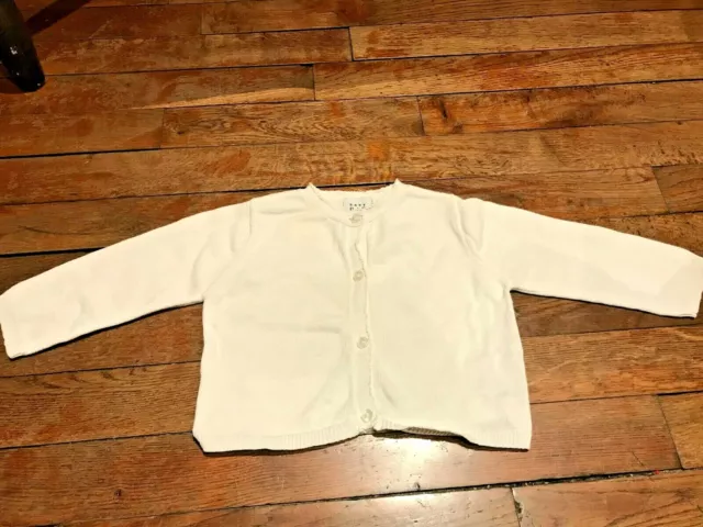 Gilet Pull coton BABY GAP 6 - 12 mois blanc