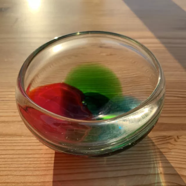 Murano Style Art glass tri-colour glass dish