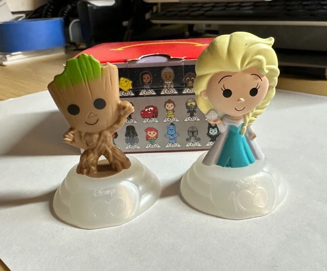 2023 DISNEY 100 McDonald's Happy Meal Toys ELSA congelé GROOT Marvel
