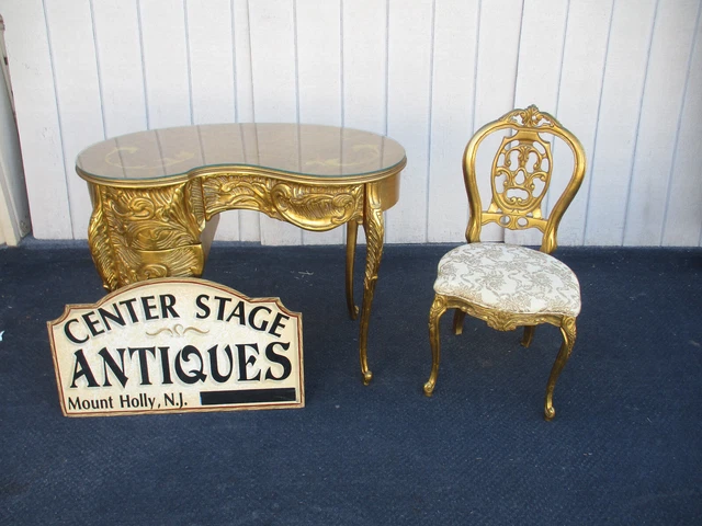 64232 Inlaid Vanity Desk With Matching Chair