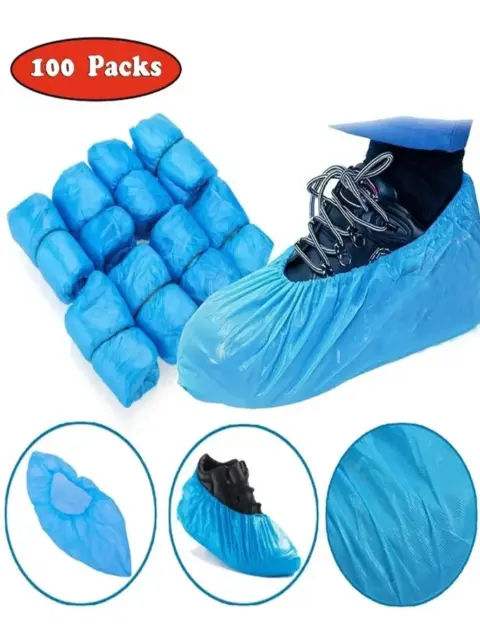 100 Pack Shoe Covers Disposable Waterproof Slip Resistant Non-Slip Protectors