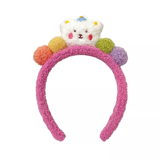 Cute Cartoon Plush Bear Hairball Plush Hairband For Girls Sweet Hair Decorat BII