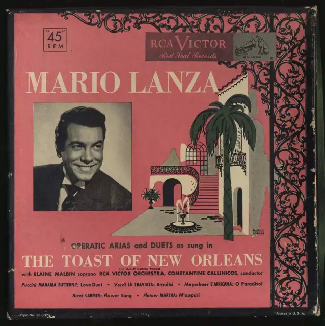 Vinyl Record Mario Lanza Operatic Arias and Duets As Sung In The Toast 1st 1940
